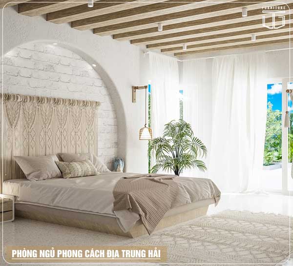 Trang trí phòng ngủ theo phong cách nội thất Địa Trung Hải